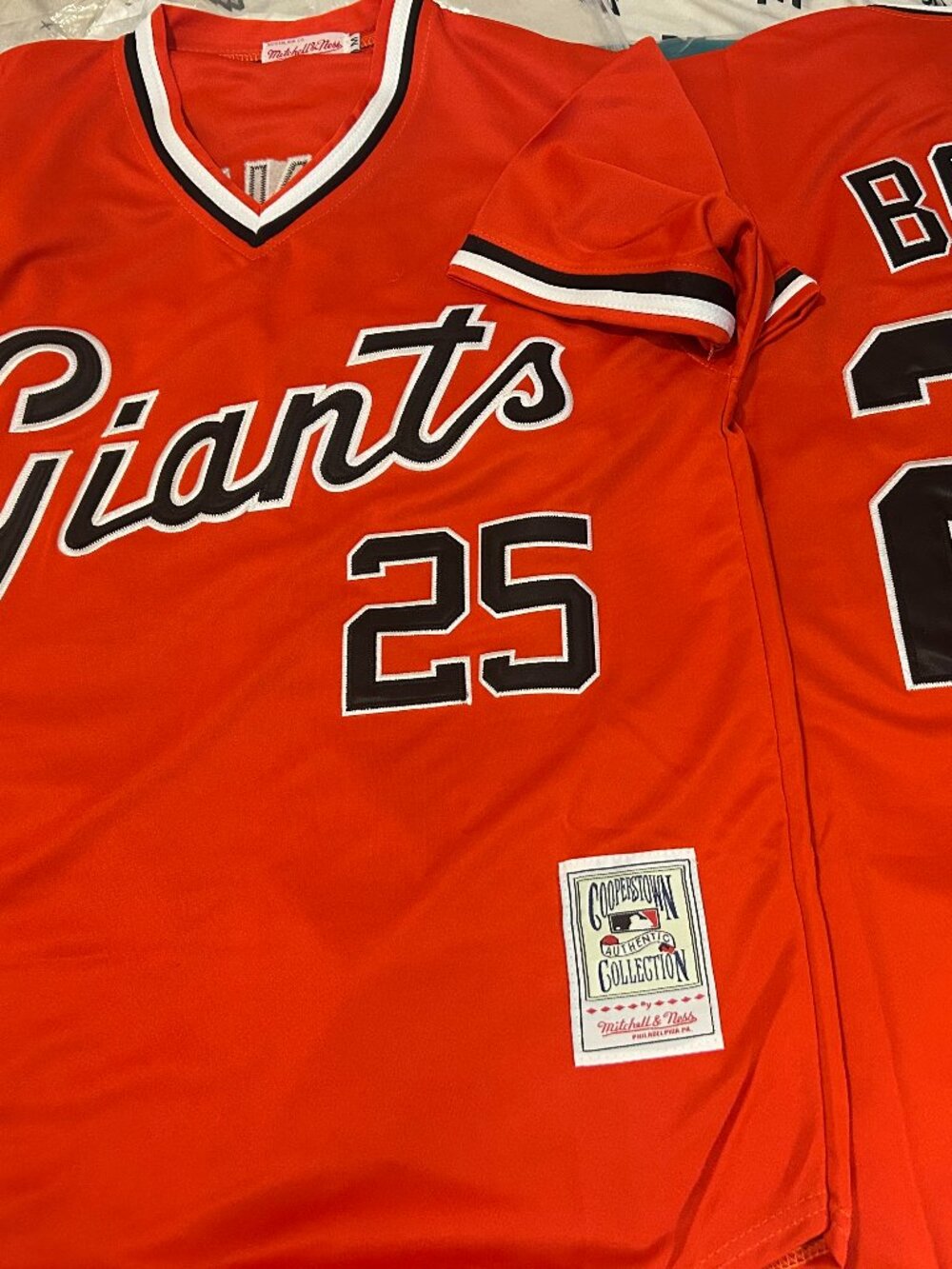 90s SAN FRANCISCO GIANTS BARRY BONDS Mens JERSEY M,L,XL,2X,3X byMitchell & Ness